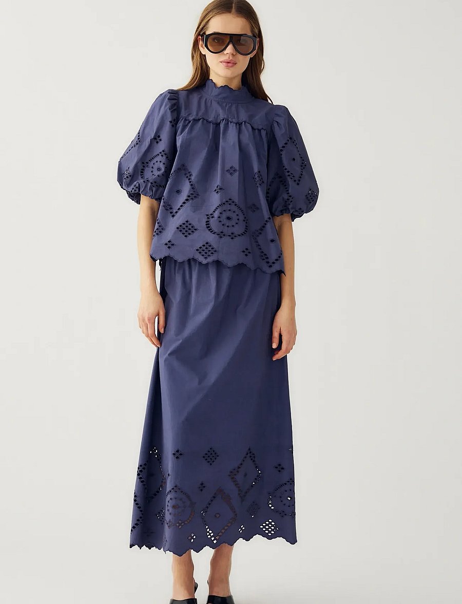 Noella - N-Marilyn Blouse - lühikeste varrukatega pluusid - dusty blue - 3