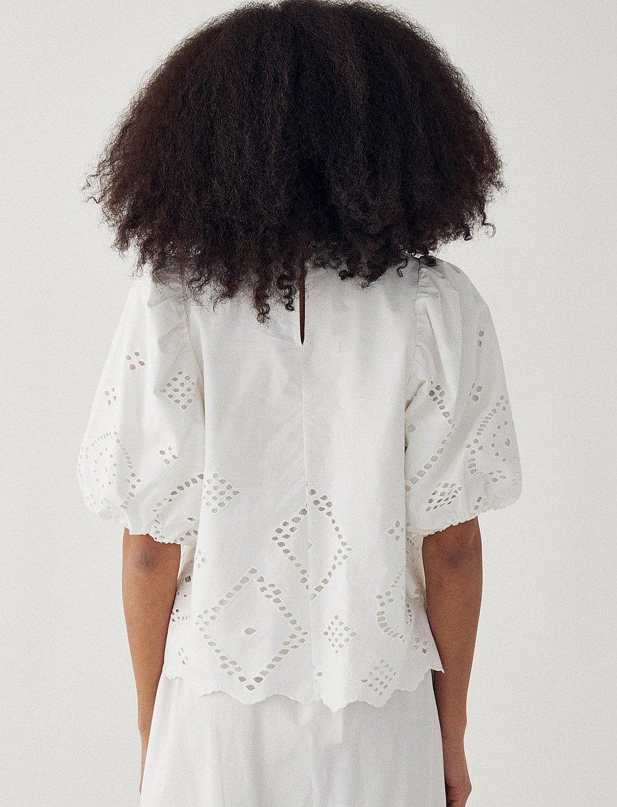 Noella - N-Marilyn Blouse - kortärmade blusar - white - 3