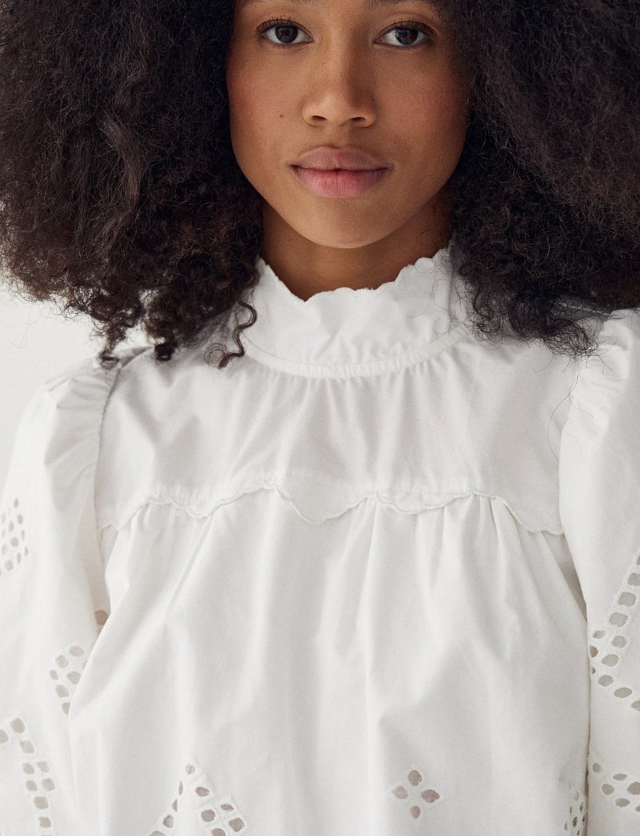 Noella - N-Marilyn Blouse - kortärmade blusar - white - 4