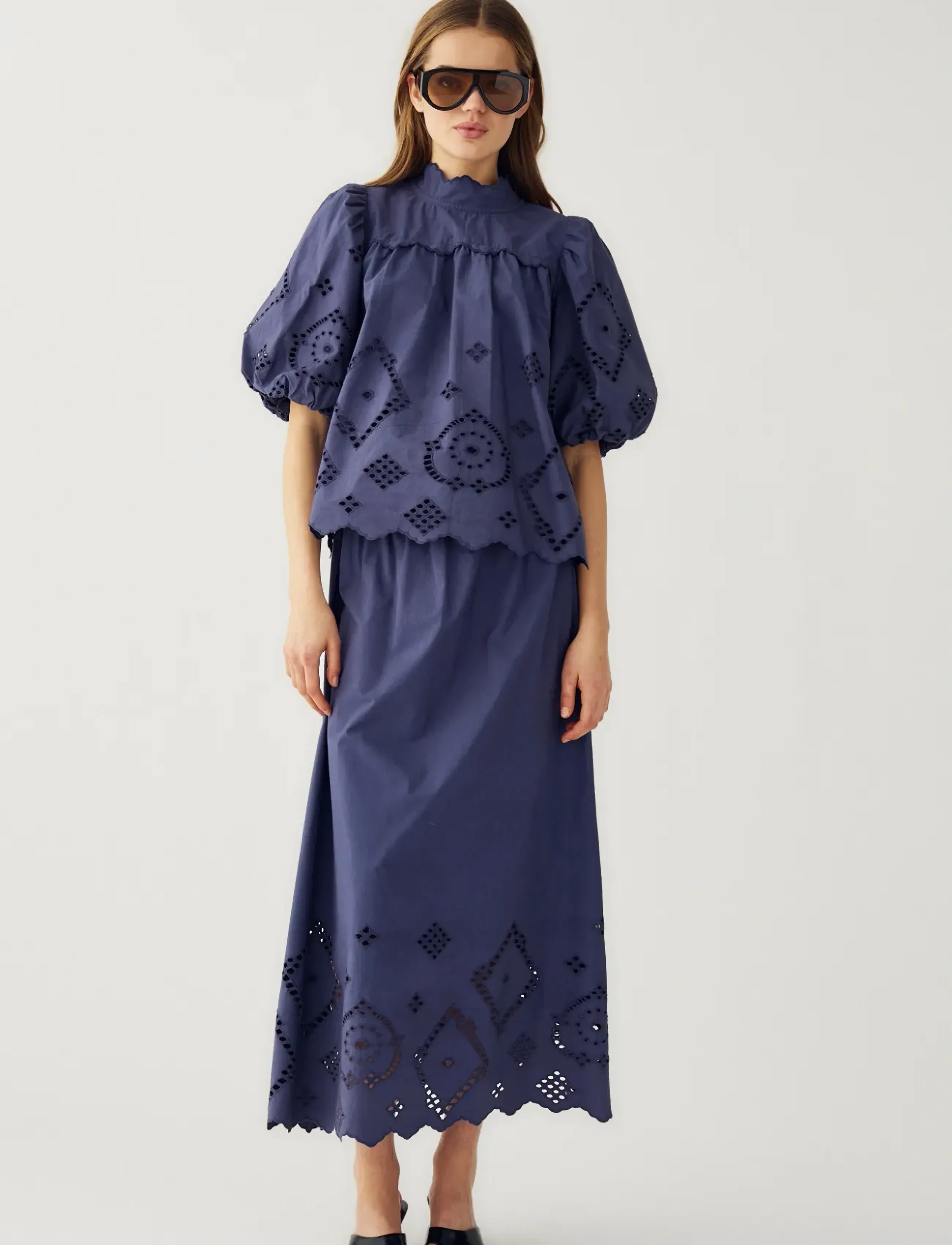 Noella N-Marisol Skirt - Maxi Röcke - DUSTY BLUE / blue