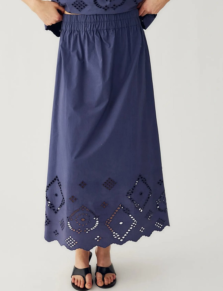 Noella - N-Marisol Skirt - maksiseelikud - dusty blue - 4