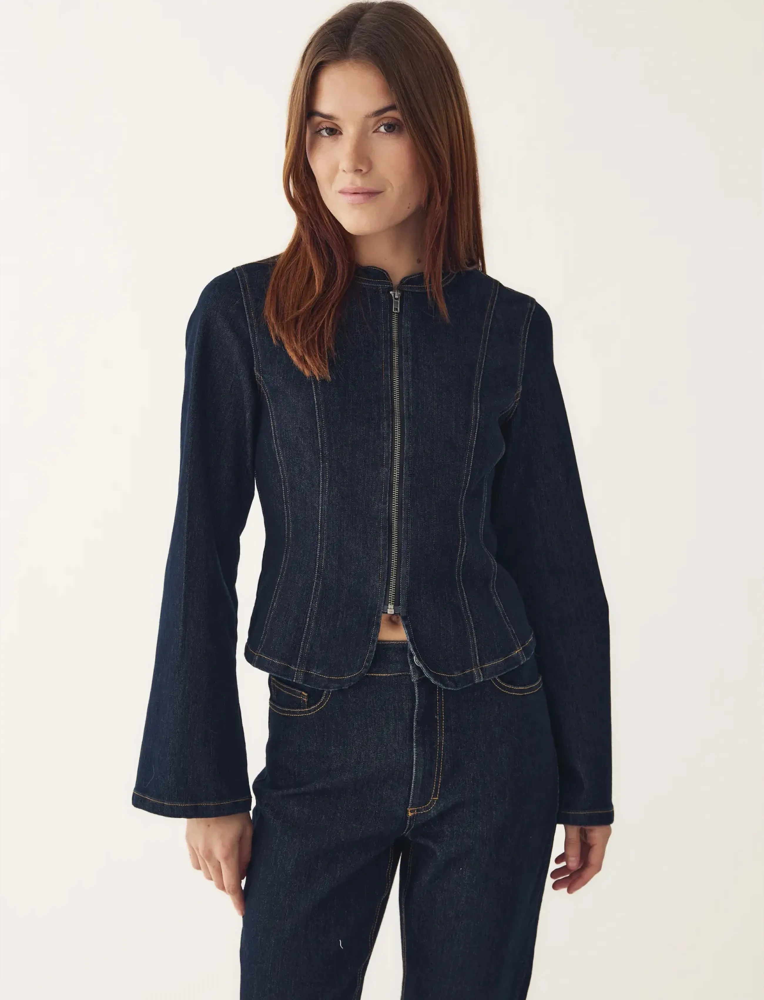 Noella N-Mazie Jacket - Tøj - BLUE UNWASHED / navy