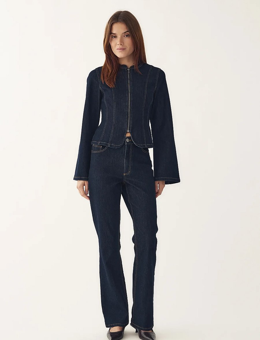 Noella - N-Lavella MW Jeans - utsvängda jeans - blue unwashed - 4