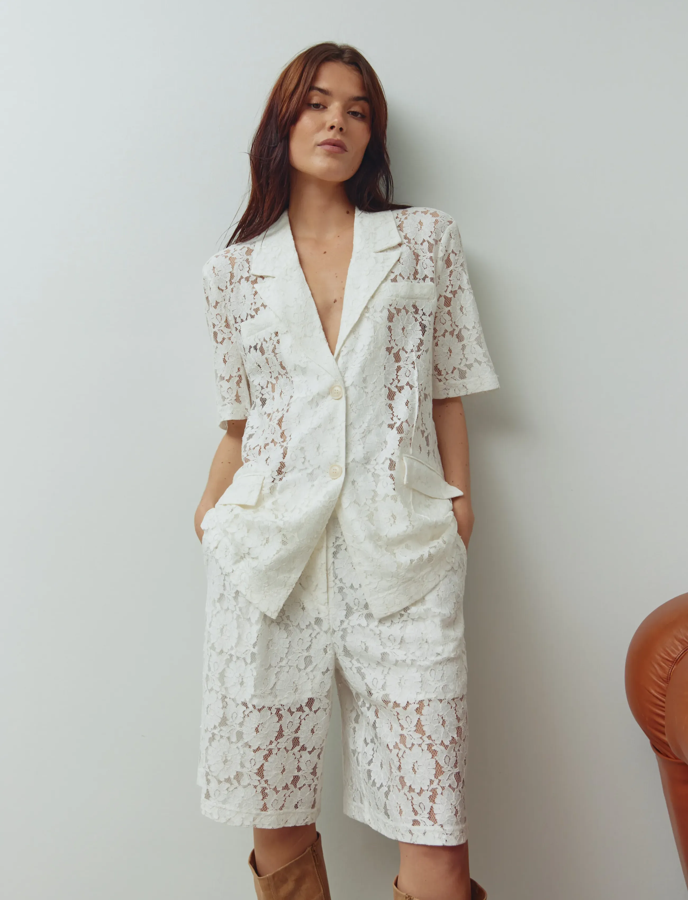 Noella N-Leanne Blazer, L, White, Blazere > Blazere I Overstørrelse, Dame