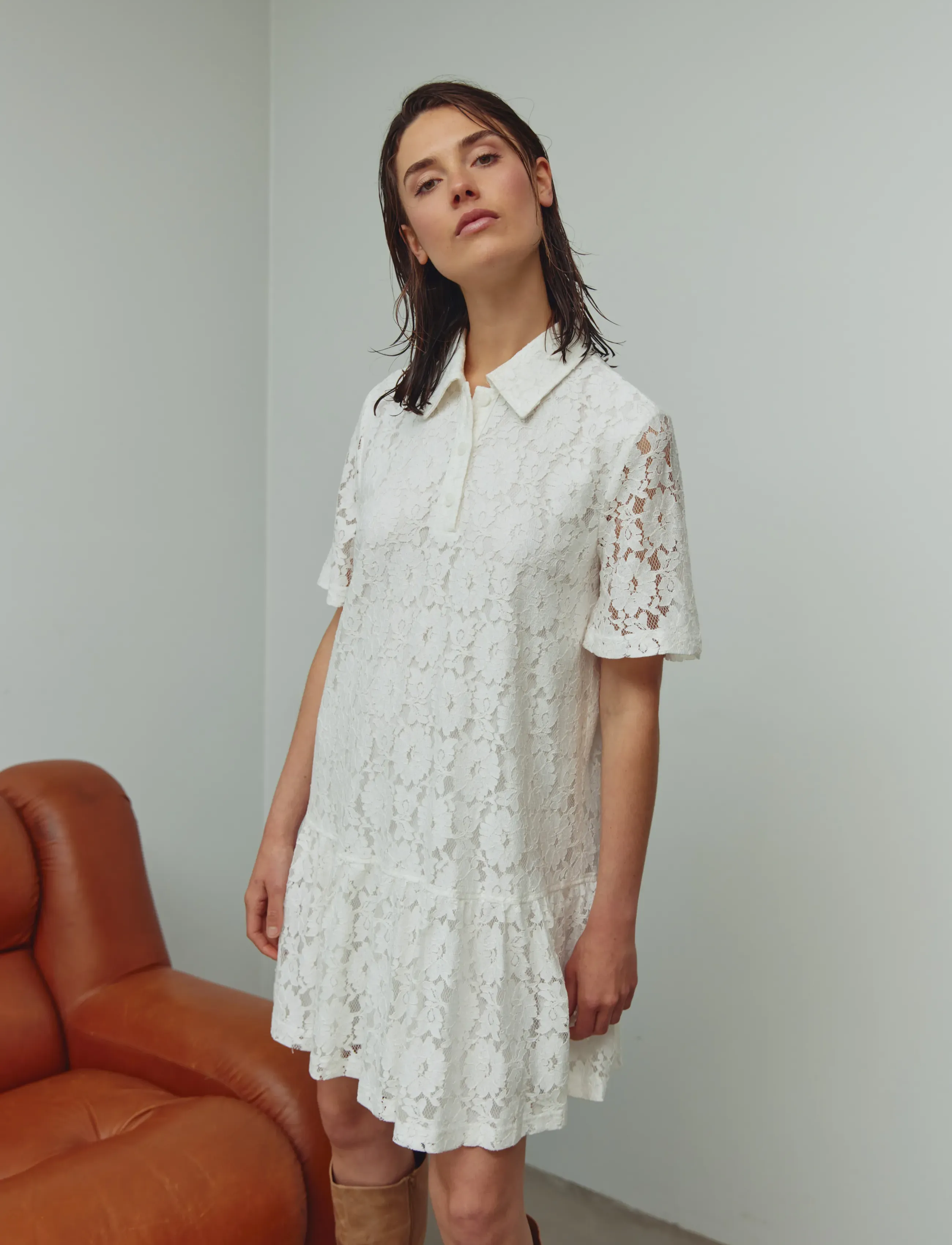 Noella N-Lakesha Dress - Kleidung - IVORY / white
