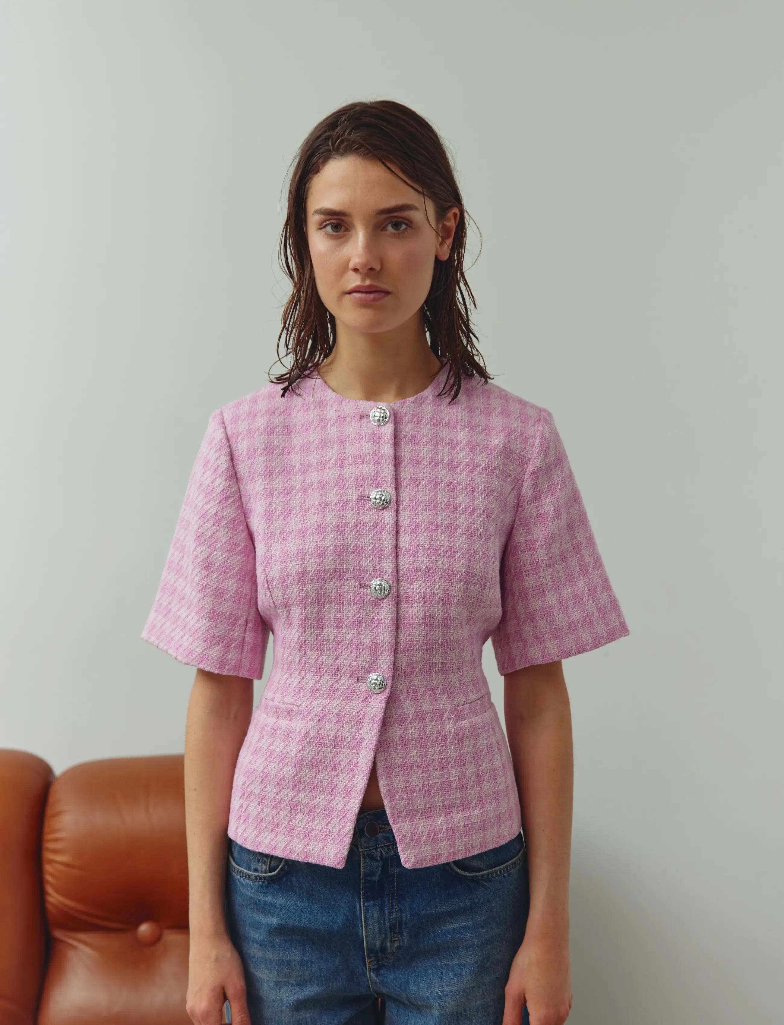 Noella N-Kasaundra Blazer, XS, Pink, Blazere > Bouclé Blazere, Dame
