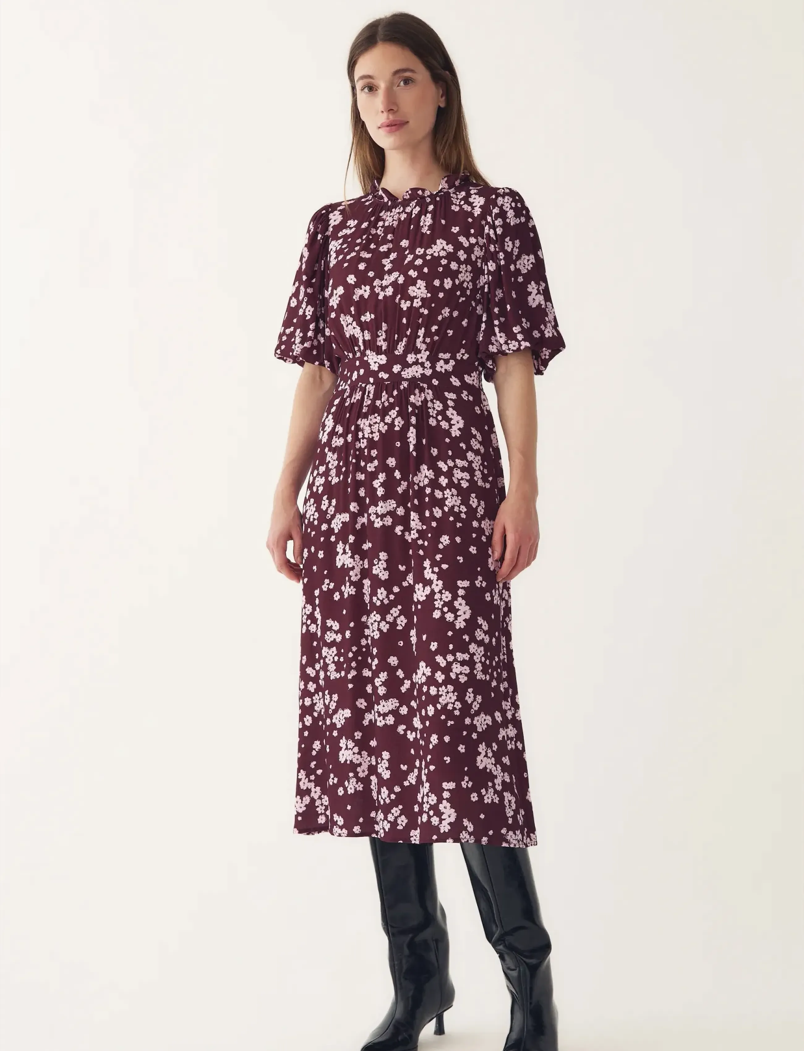 Noella N-Ruth Dress - Tøj - DEJA BURGUNDY PRINT / burgundy