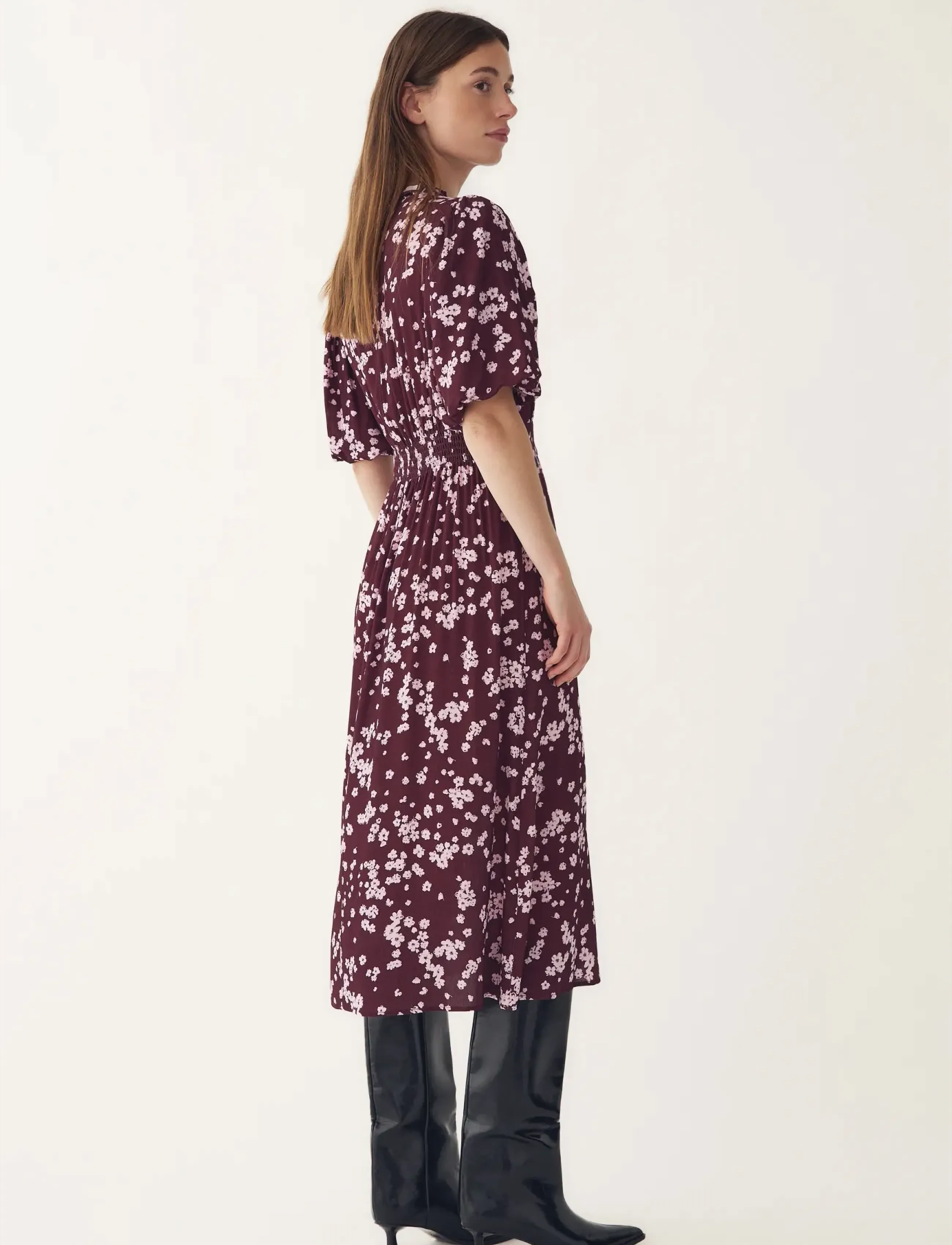 Noella - N-Ruth Dress - sommerkjoler - deja burgundy print - 4
