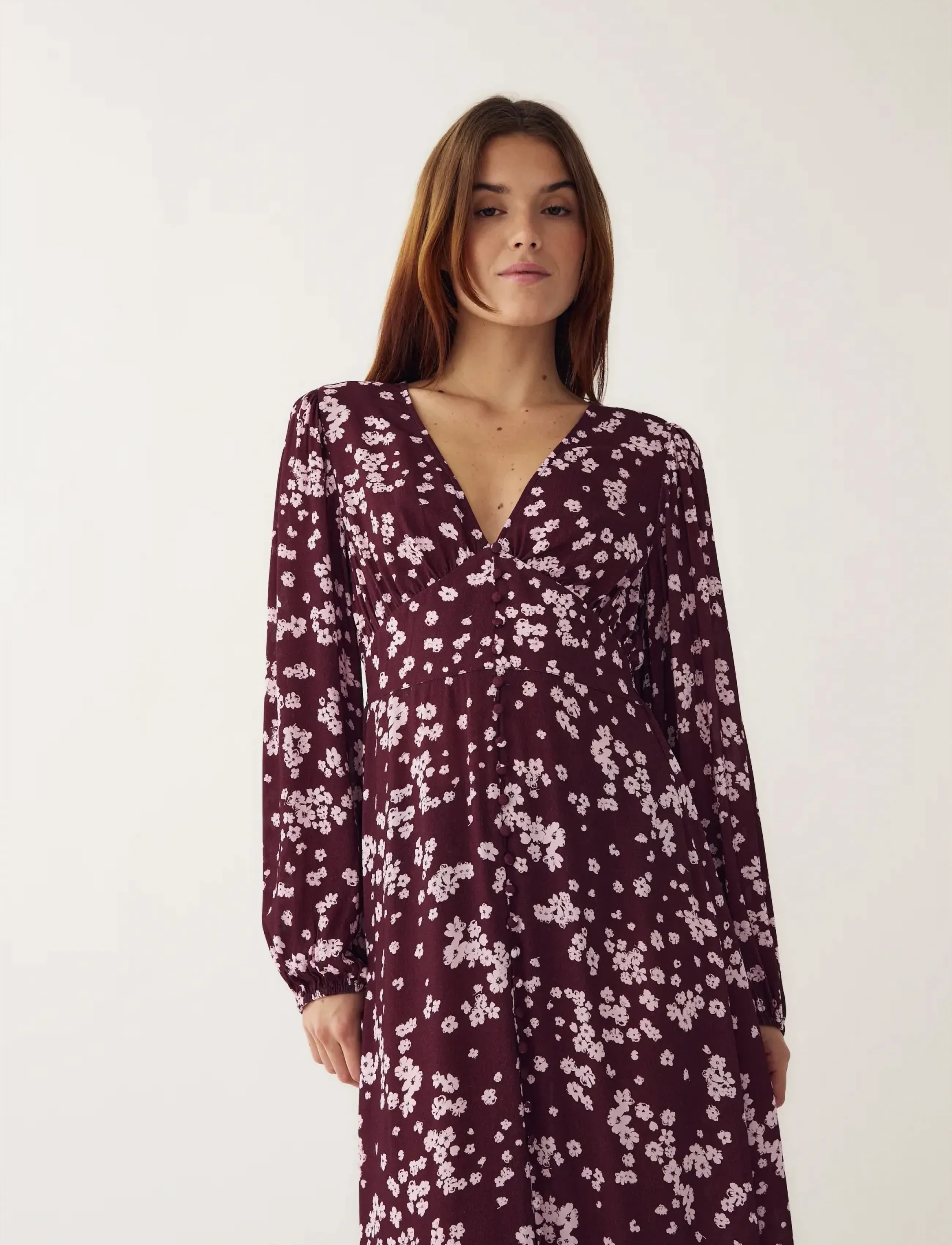 Noella N-Lilith Maxi Dress - Drabužiai - DEJA BURGUNDY PRINT / burgundy