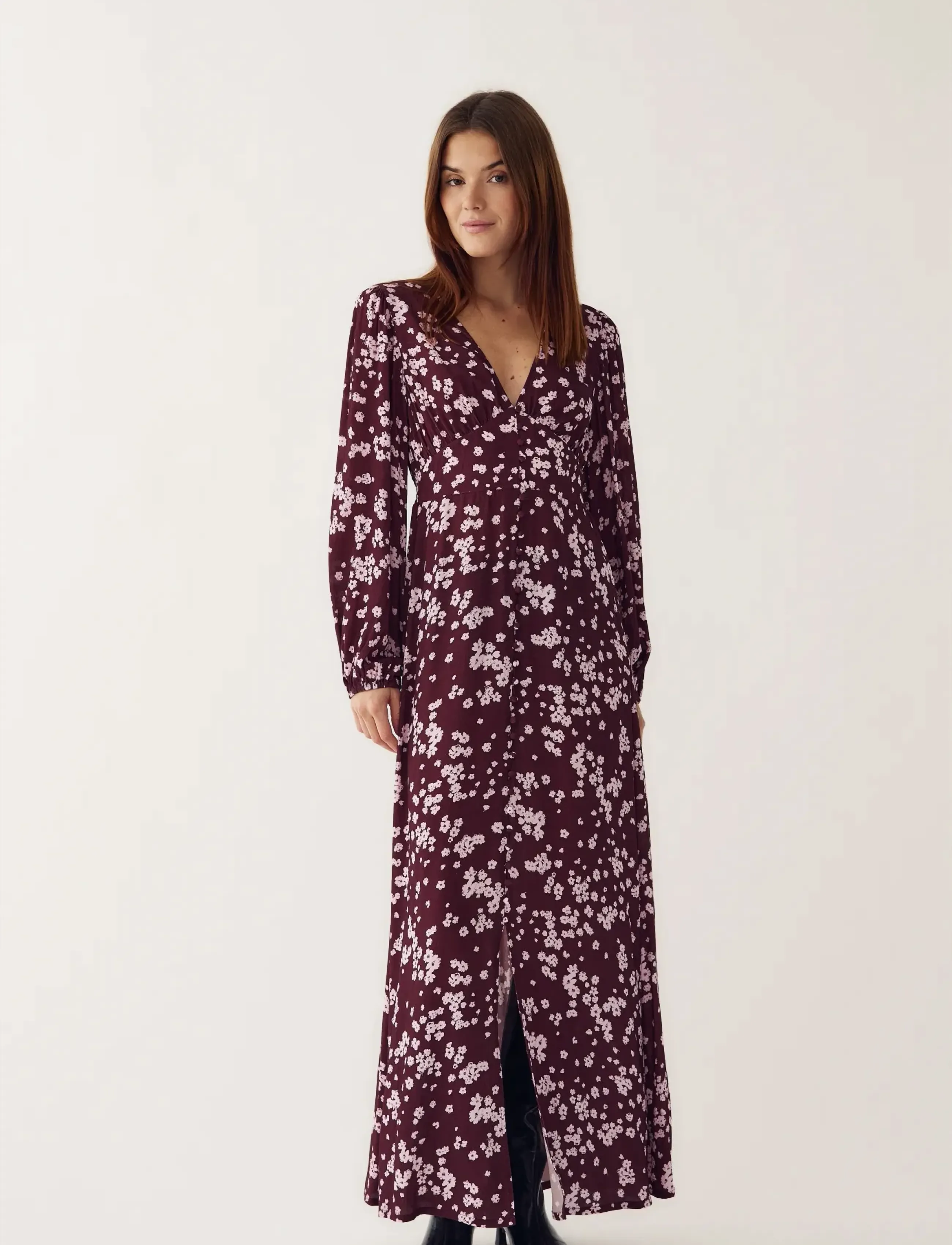 Noella - N-Lilith Maxi Dress - maxi kjoler - deja burgundy print - 5