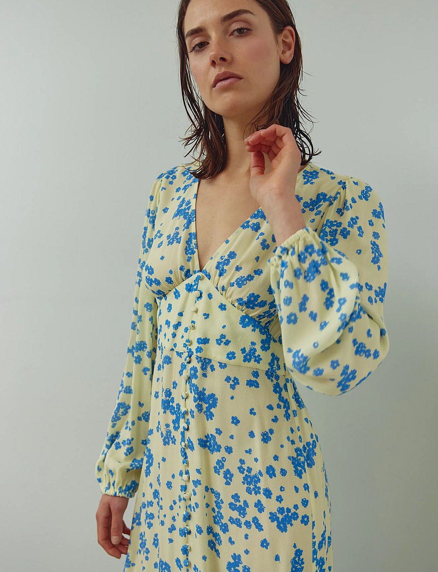 Noella - N-Lilith Maxi Dress - sommarklänningar - deja yellow print - 4