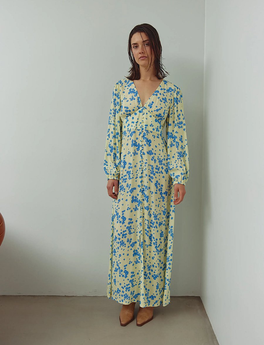Noella - N-Lilith Maxi Dress - sommarklänningar - deja yellow print - 5
