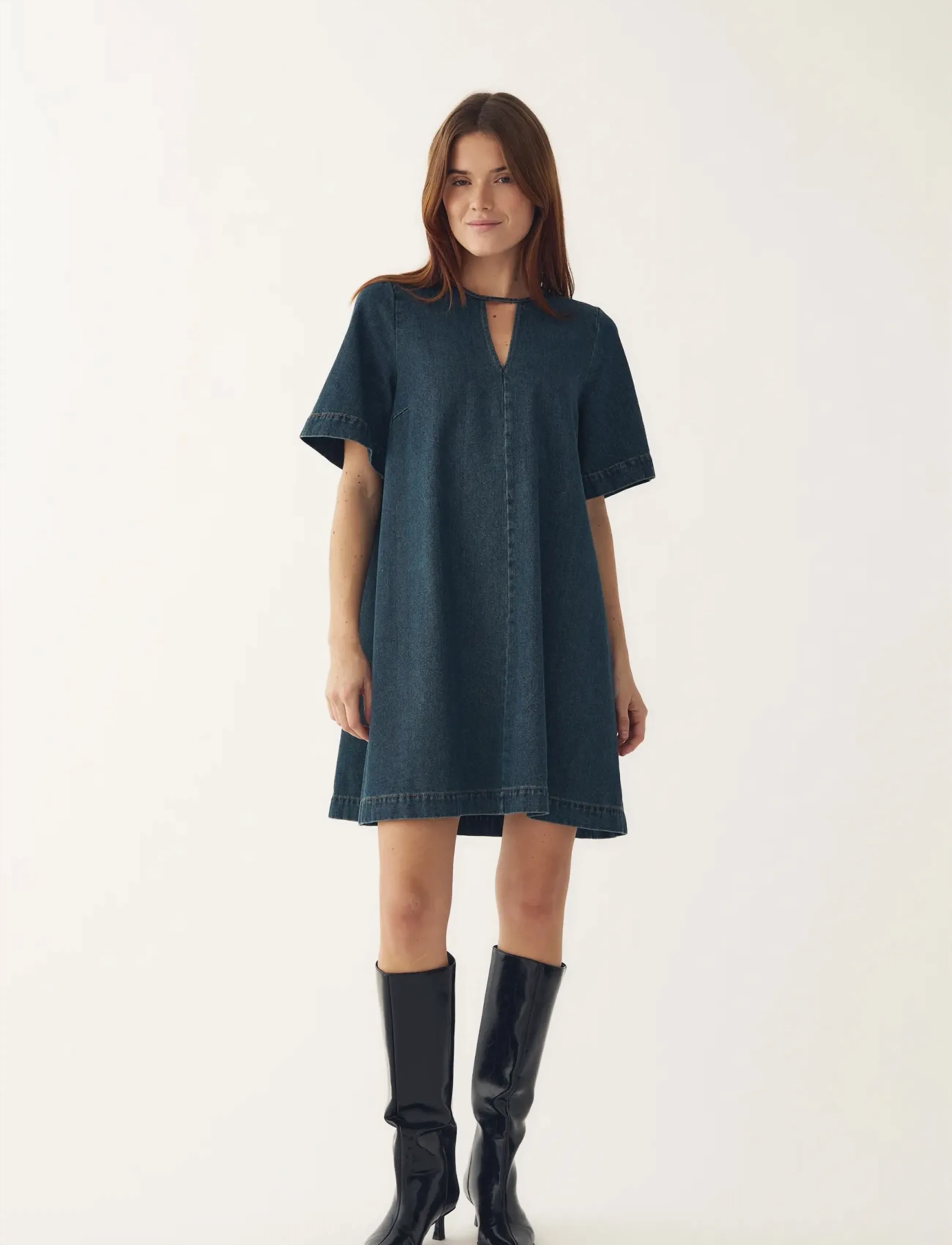 Noella N-Mavis Dress, Kvinder, Kortærmet Denimkjole, Blå, Str: XS