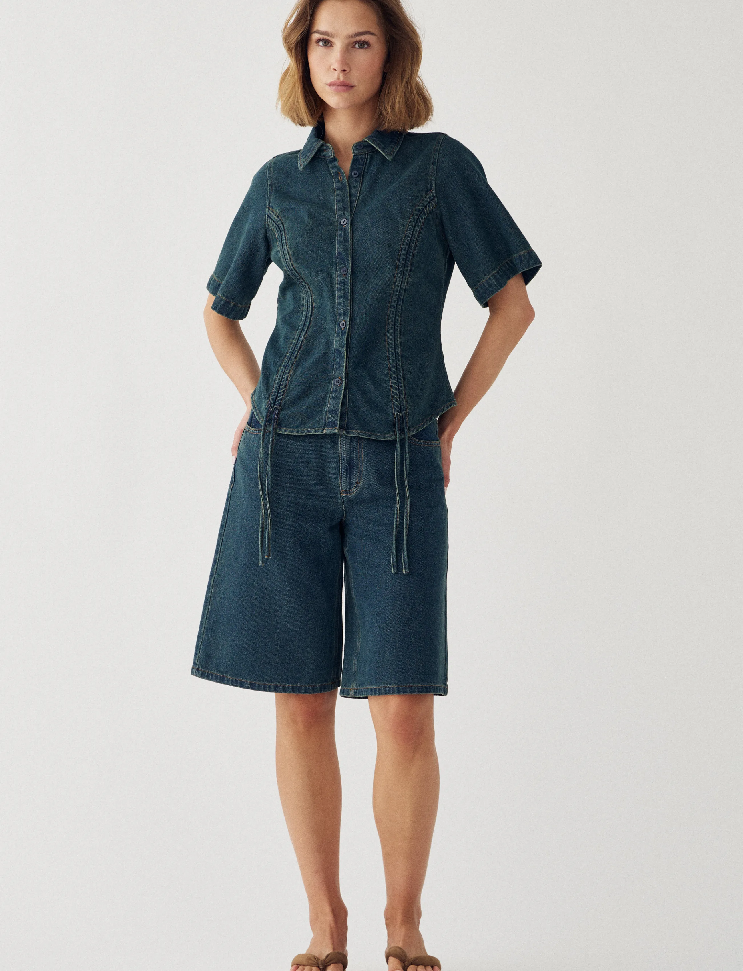 Noella - N-Katy MW Jorts - džinsiniai šortai - vintage blue wash - 5