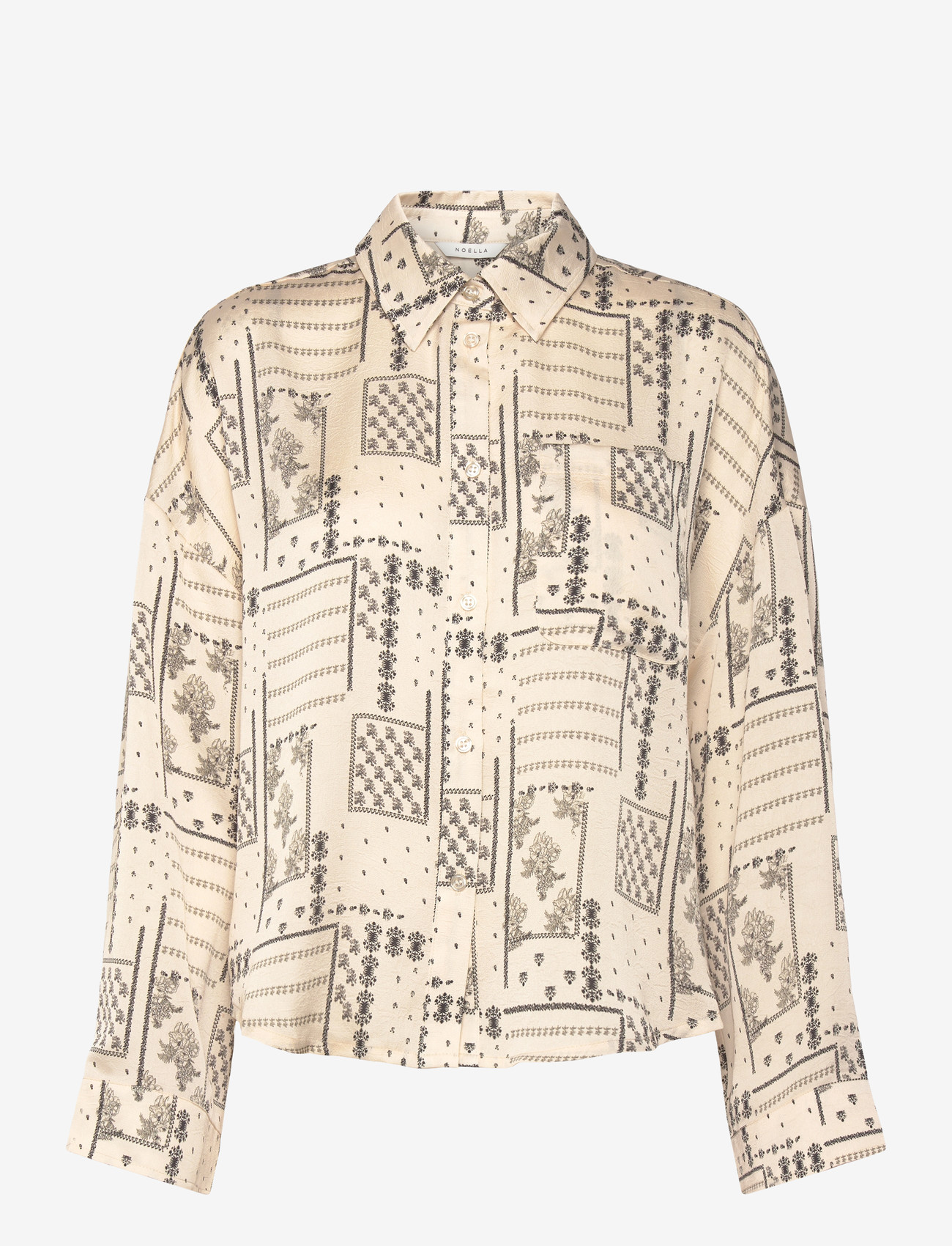 Noella - N-Lirinnah Shirt - langärmlige hemden - dolly ivory print - 1