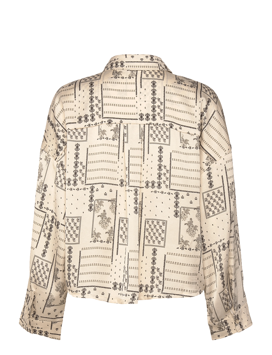 Noella - N-Lirinnah Shirt - långärmade skjortor - dolly ivory print - 2