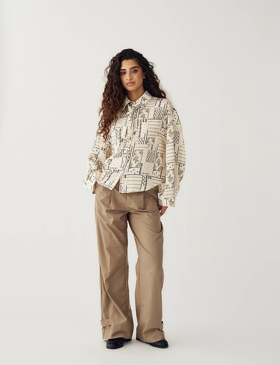 Noella - N-Lirinnah Shirt - långärmade skjortor - dolly ivory print - 3