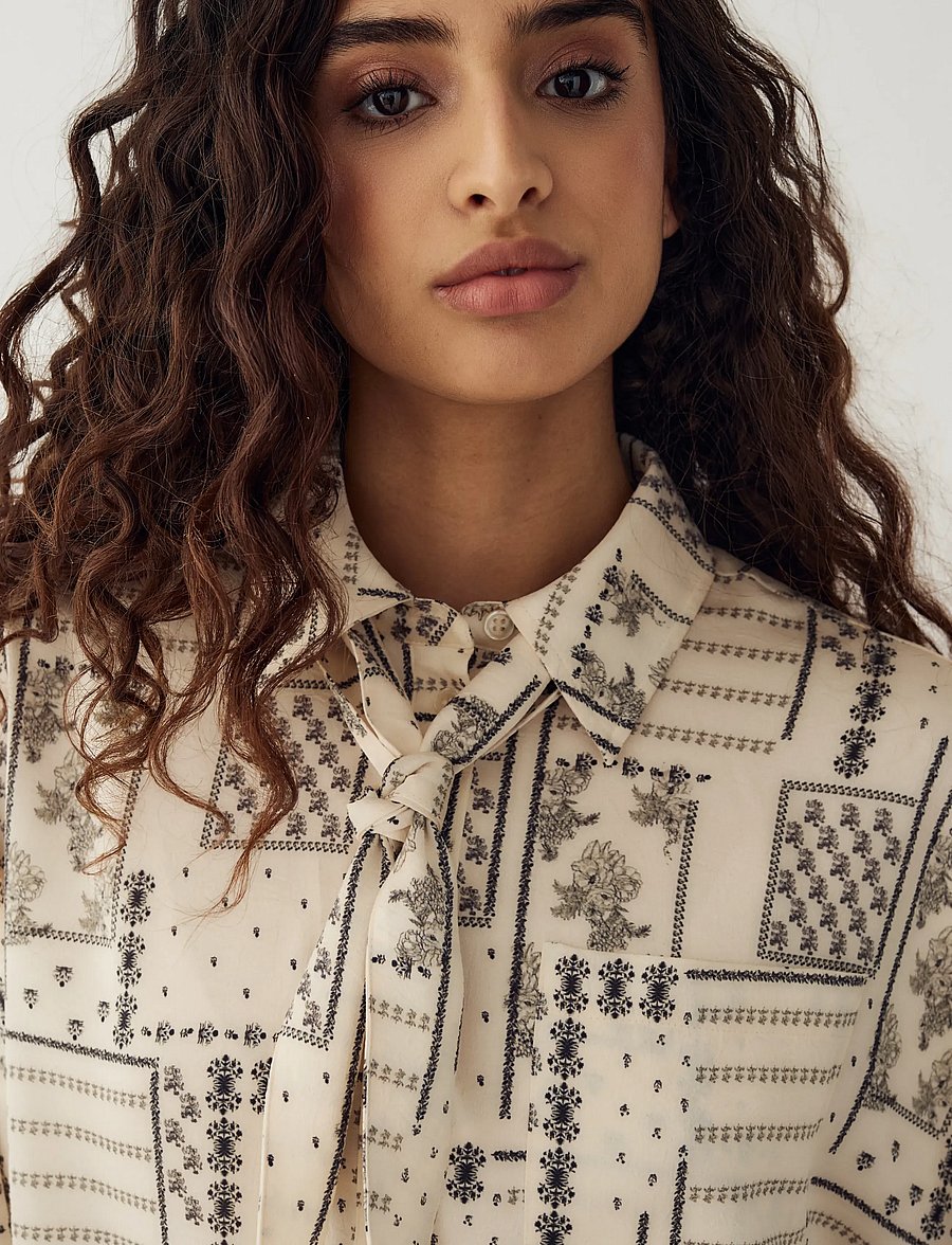 Noella - N-Lirinnah Shirt - långärmade skjortor - dolly ivory print - 4