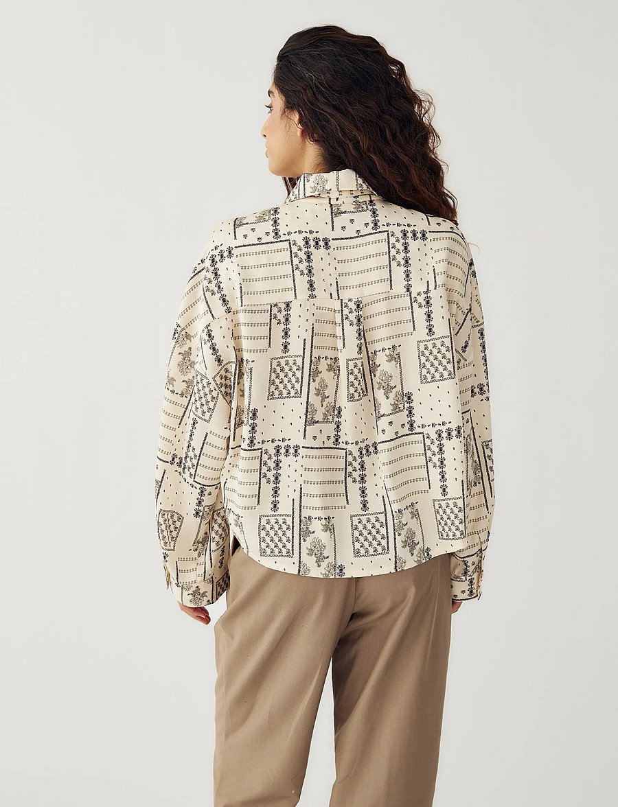 Noella - N-Lirinnah Shirt - långärmade skjortor - dolly ivory print - 5
