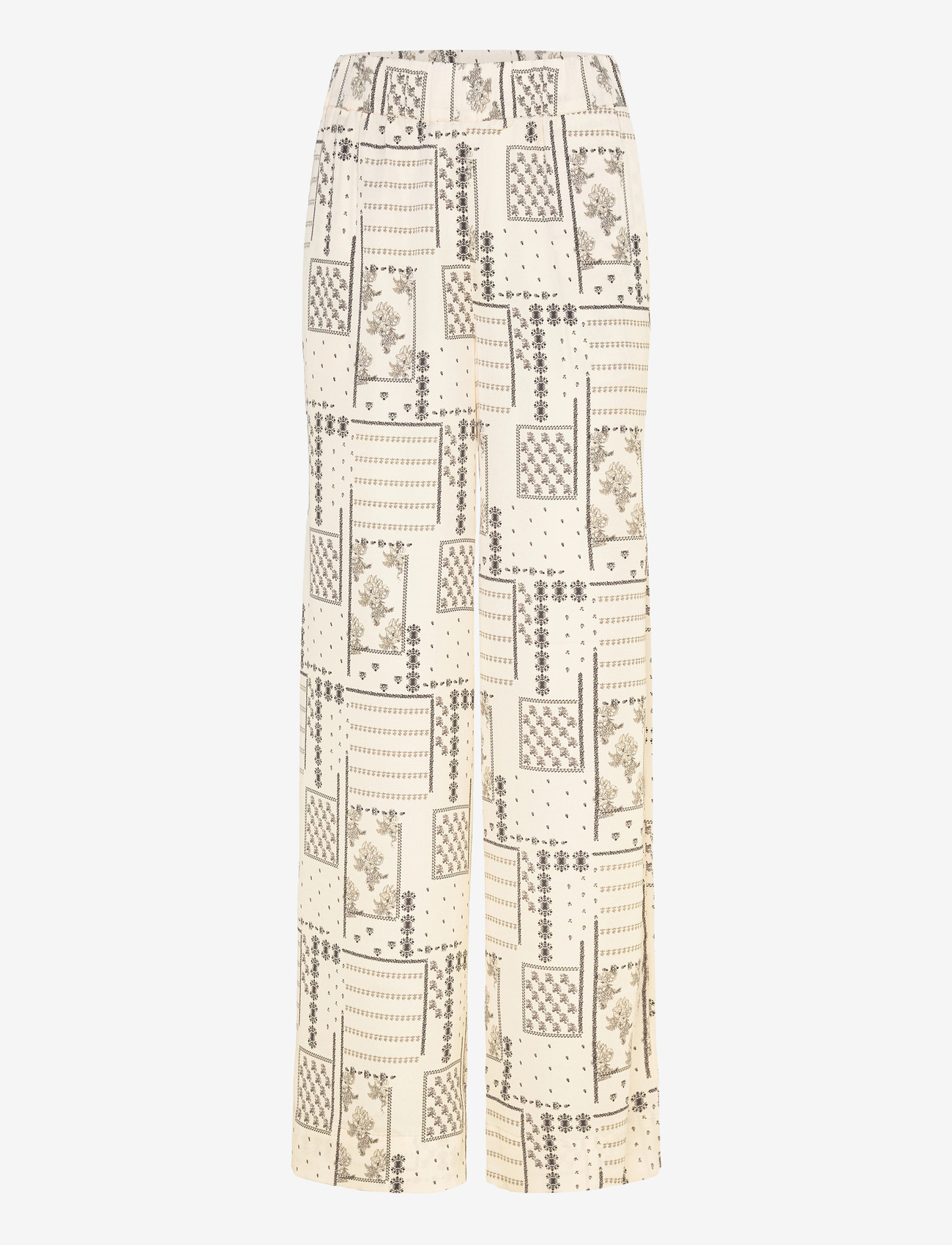 Noella - N-Kameron MW Pants - wijde broeken - dolly ivory print - 1