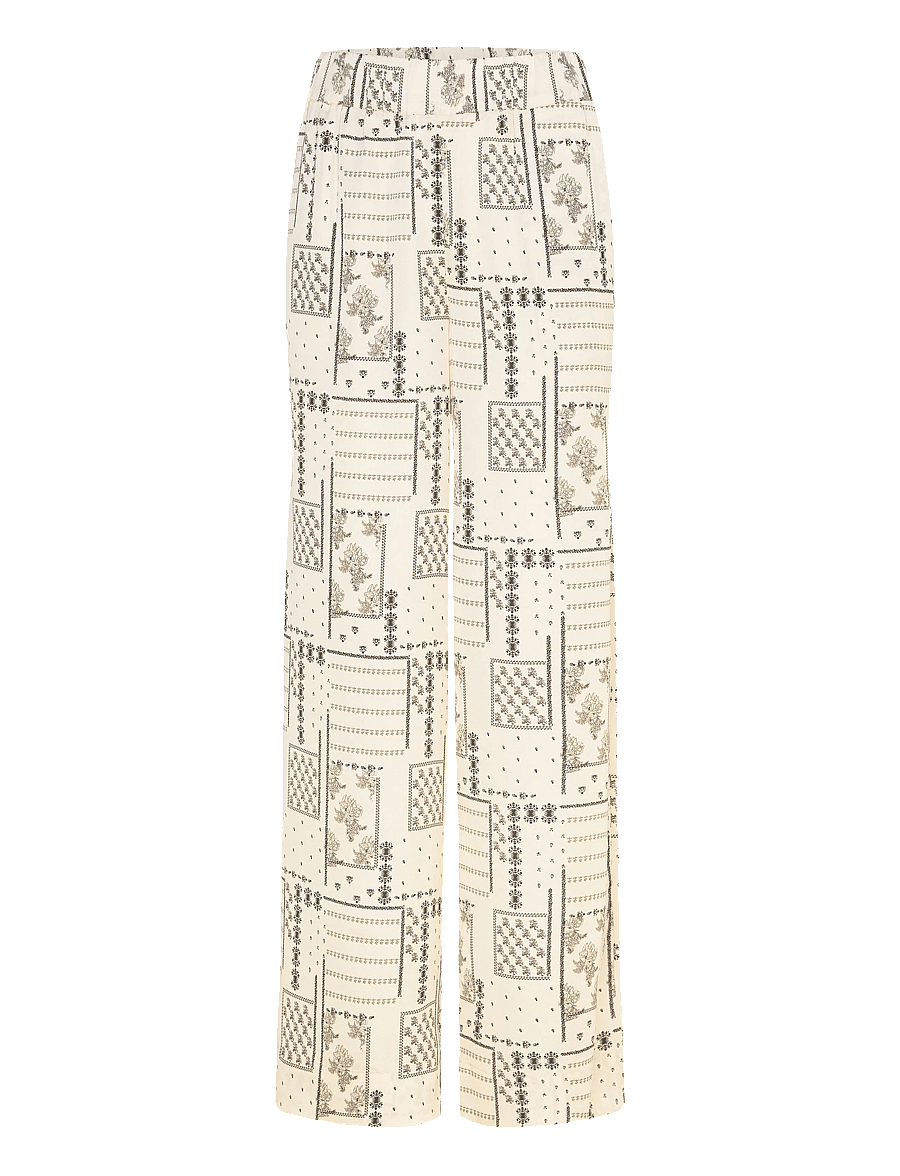 Noella - N-Kameron MW Pants - laia säärega püksid - dolly ivory print - 1