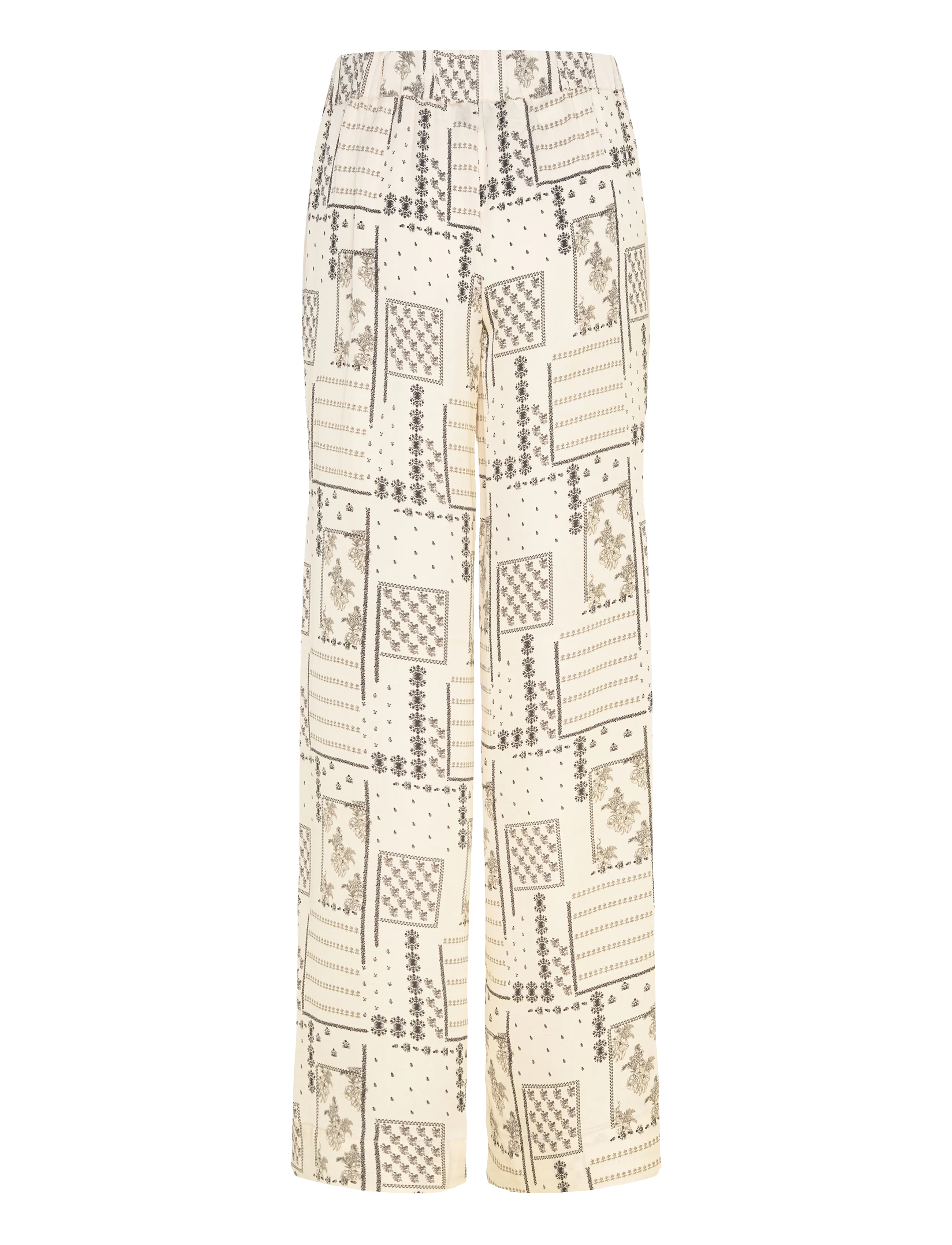 Noella - N-Kameron MW Pants - wide leg trousers - dolly ivory print - 2