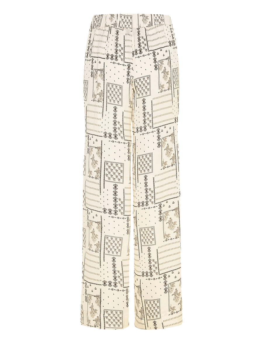 Noella - N-Kameron MW Pants - laia säärega püksid - dolly ivory print - 2