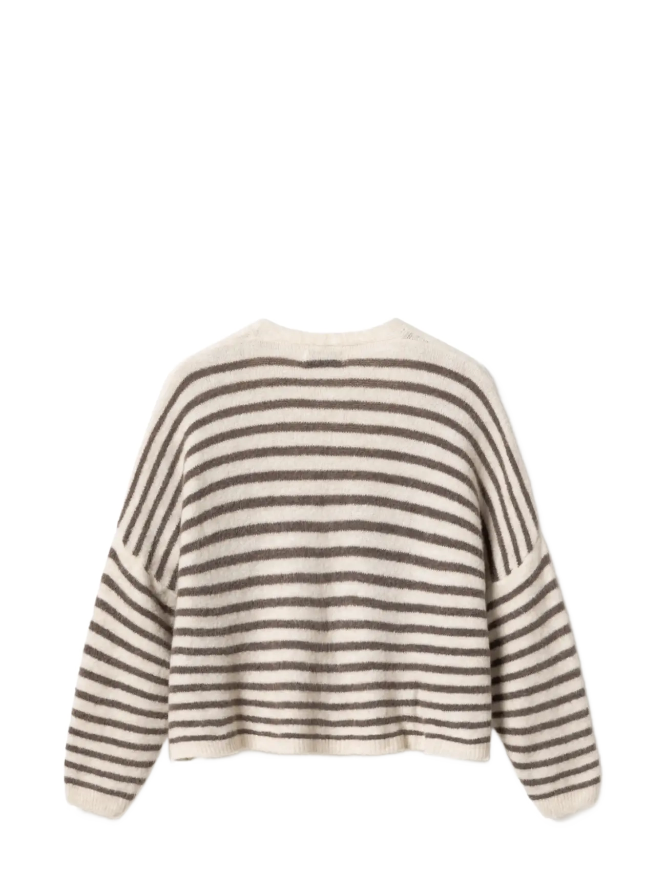 Noella - N-Lenda Knit Cardigan - koftor - brown ivory stripe - 2