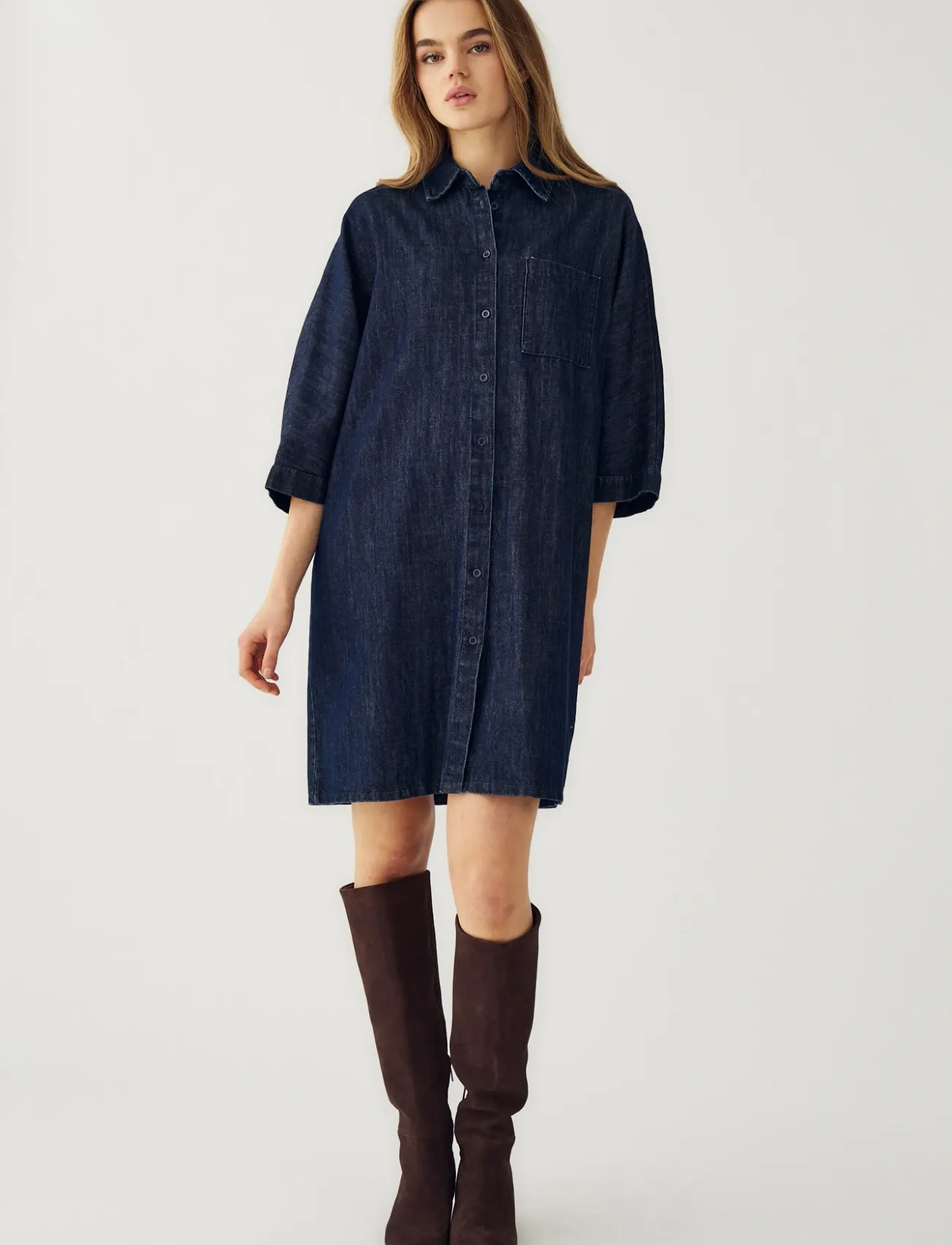 Noella N-Leolani Dress - Skjortklänningar - BLUE WASH / navy