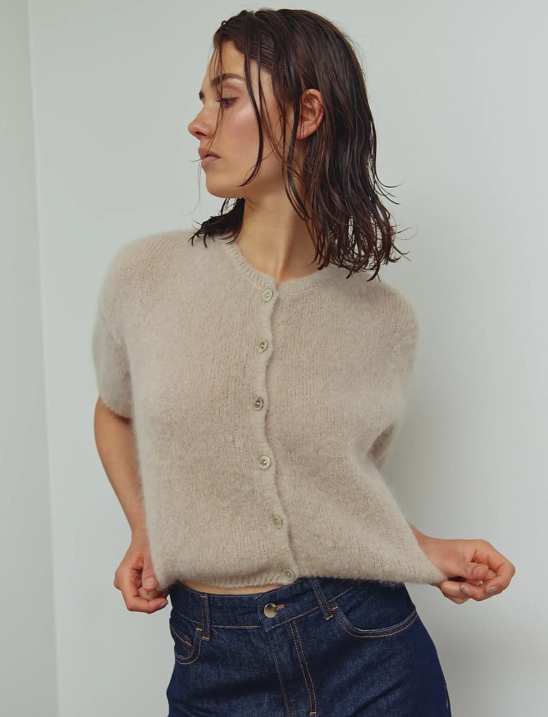 Noella - N-Lorell Knit Cardigan - koftor - beige - 0