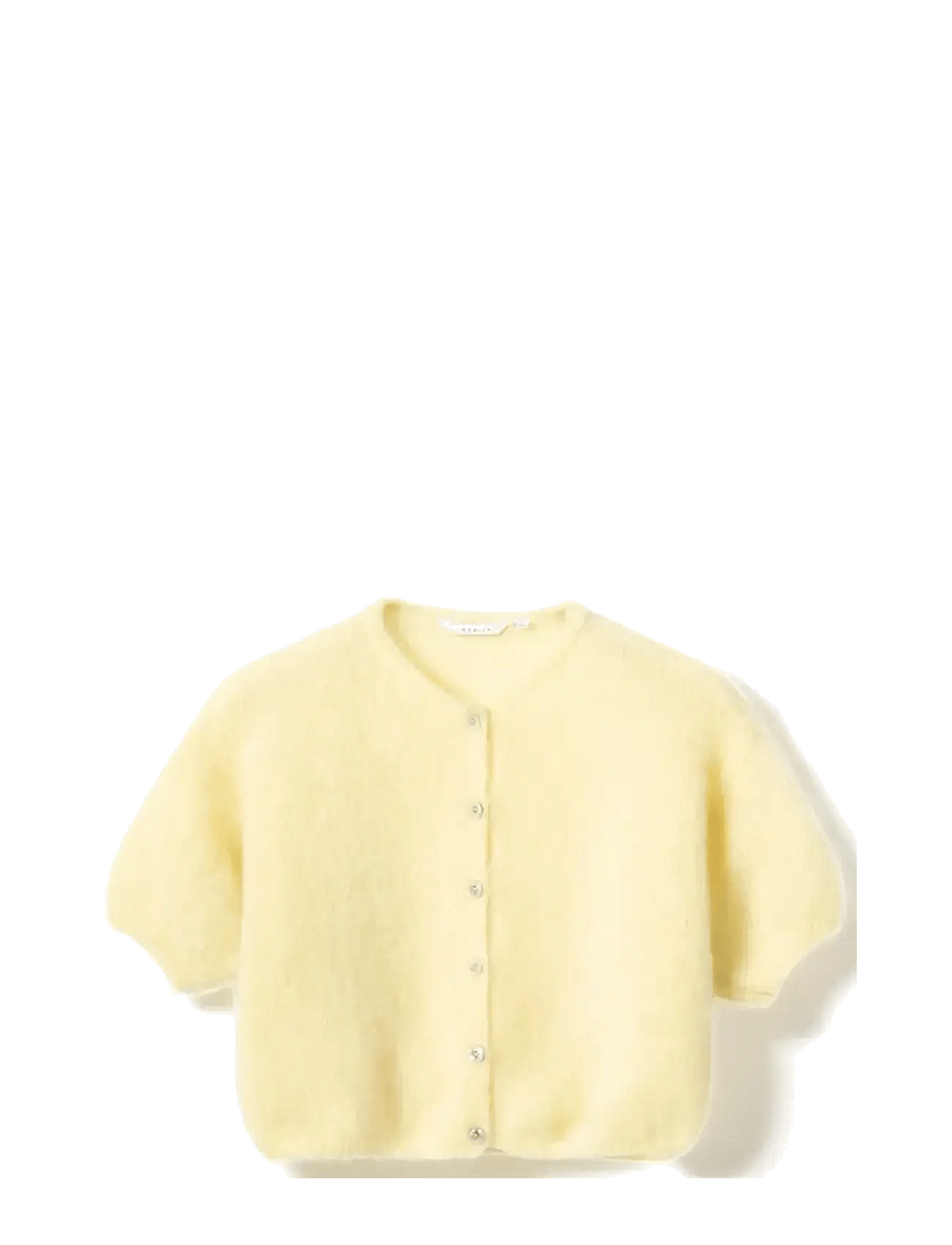 Noella - N-Lorell Knit Cardigan - swetry rozpinane - light yellow - 1