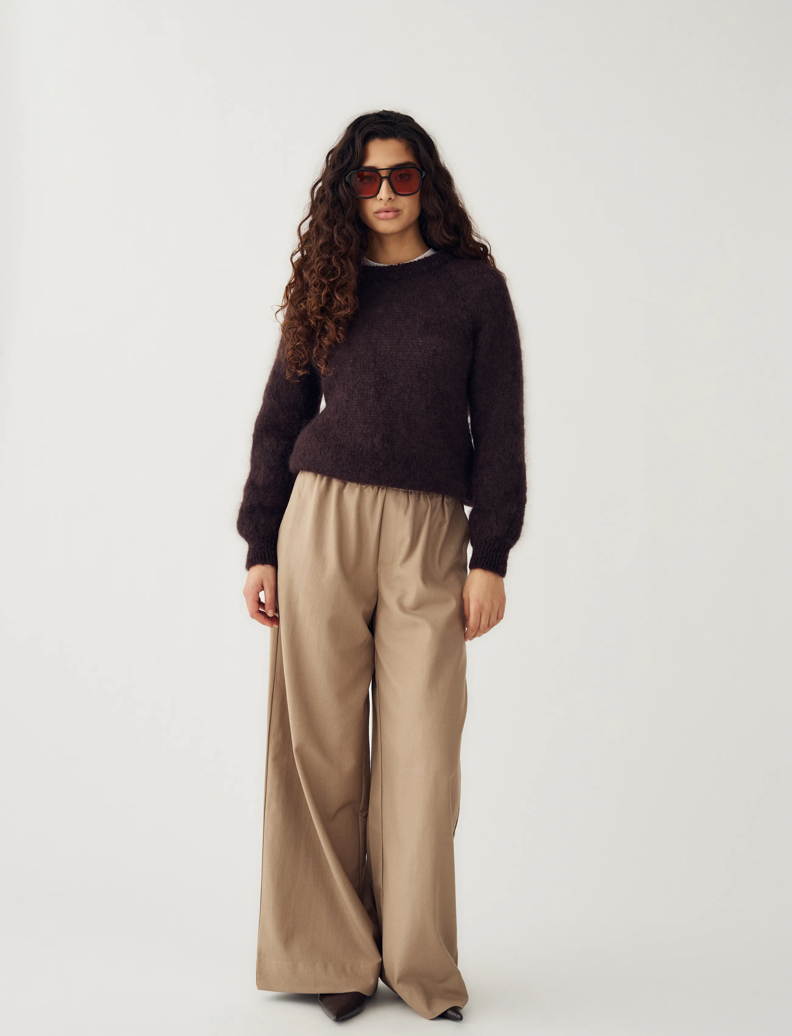 Noella N-Latora Mohair Knit, S/M, Knitwear, Braun - Jumpers, Frauen