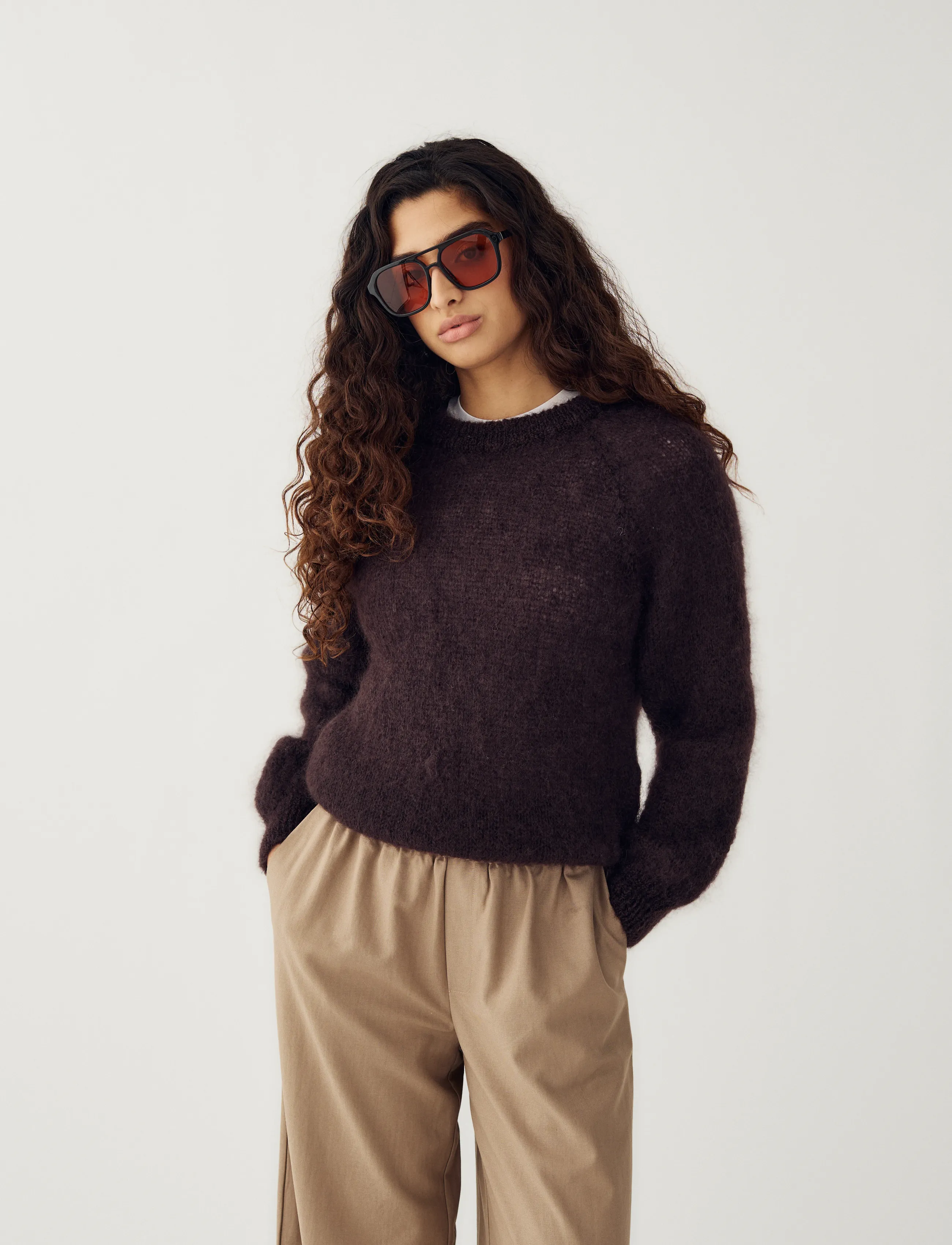 Noella - N-Latora Mohair Knit - pullover - dark brown chocolate - 5