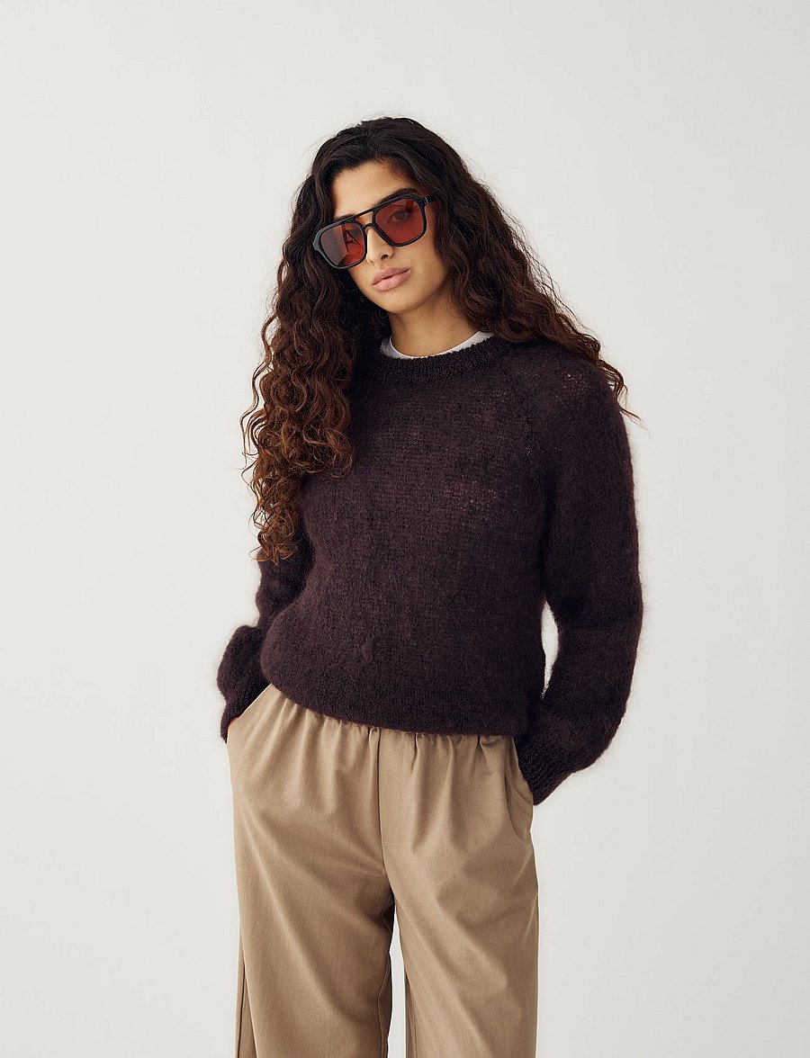 Noella - N-Latora Mohair Knit - pullover - dark brown chocolate - 5