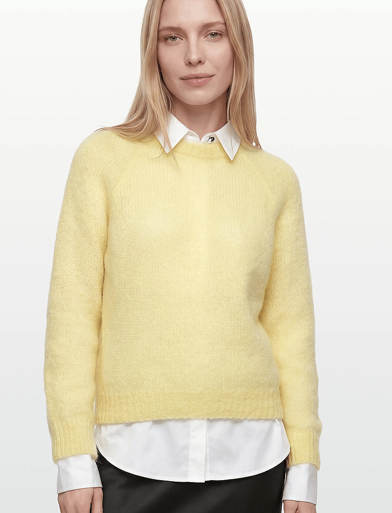 Noella - N-Latora Mohair Knit - stickade tröjor - light yellow - 3