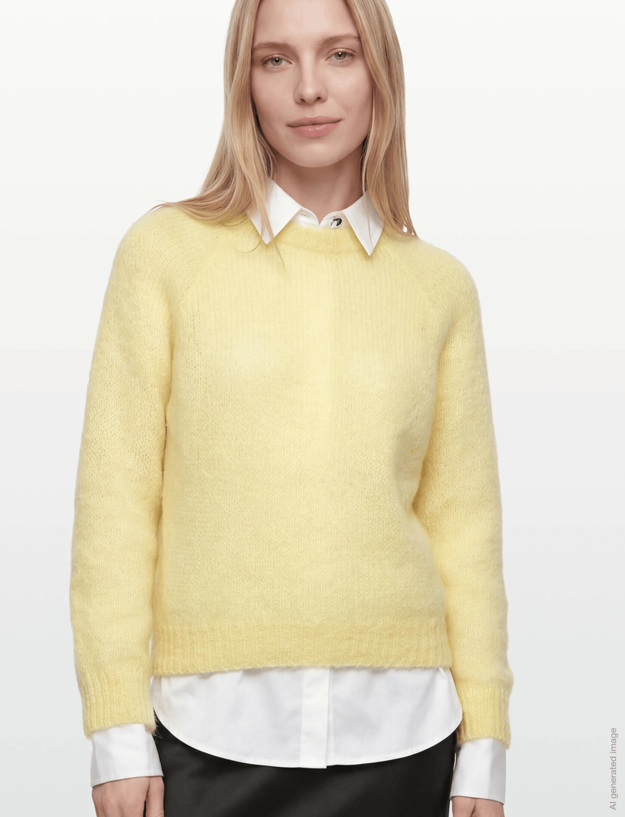 Noella - N-Latora Mohair Knit - stickade tröjor - light yellow - 3