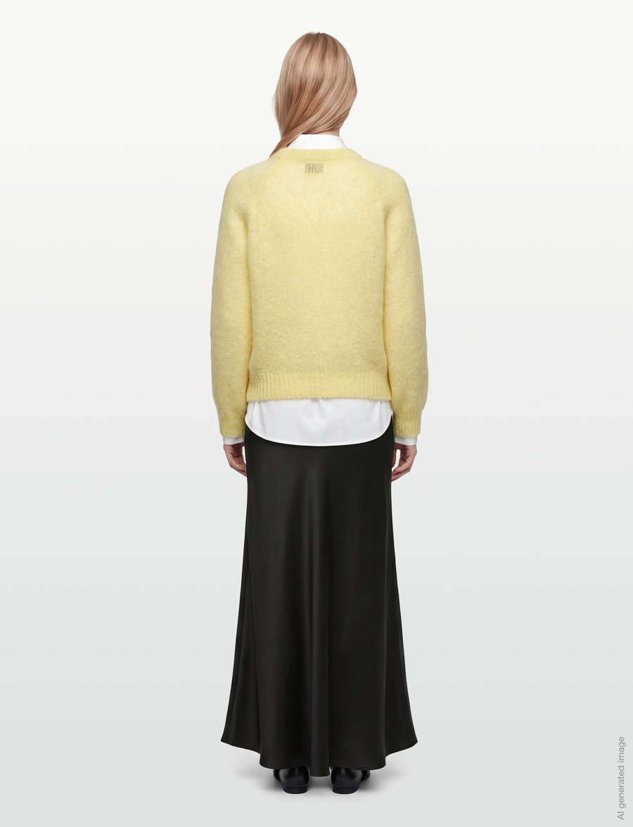 Noella - N-Latora Mohair Knit - stickade tröjor - light yellow - 4