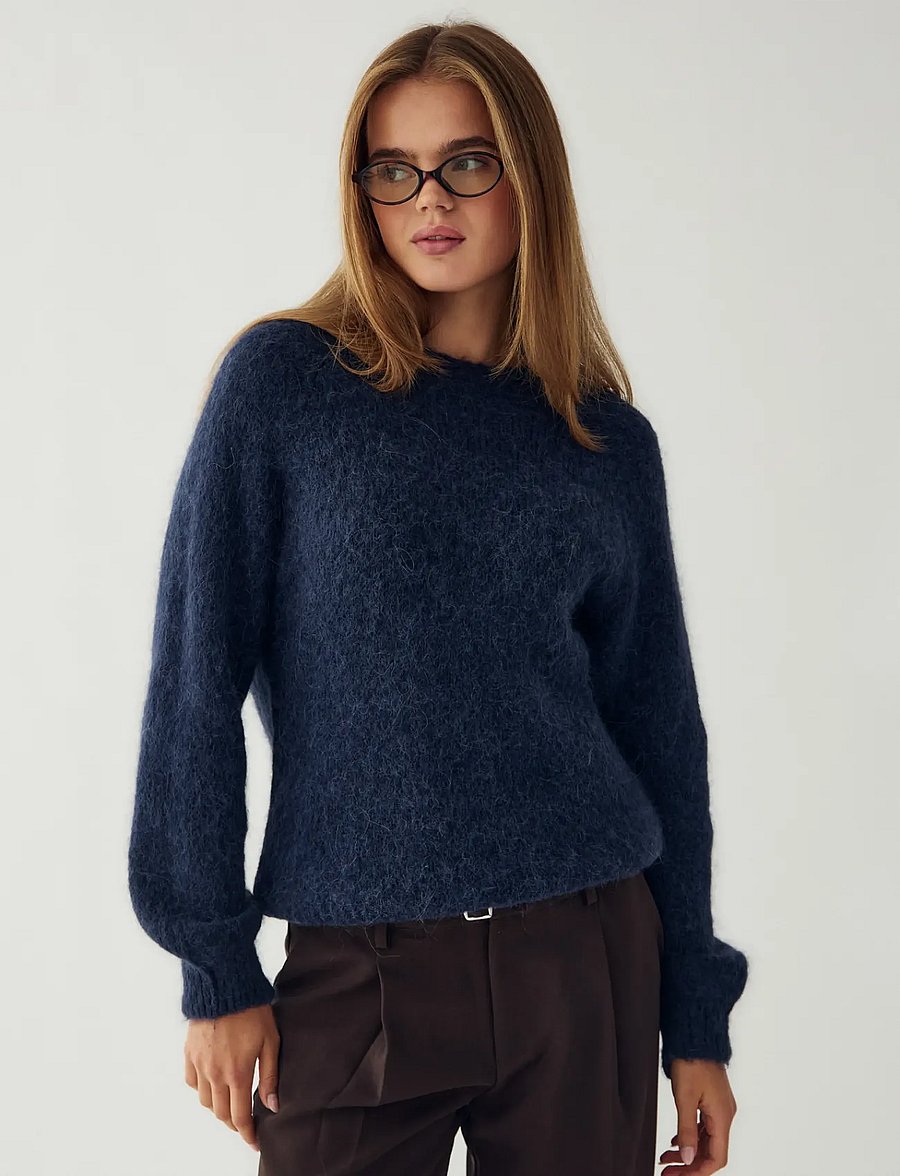 Noella - N-Latora Mohair Knit - pullover - navy - 0