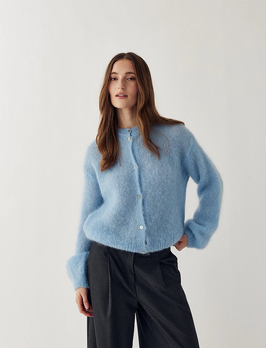 Noella - N-Kae Mohair Cardigan - cardigans - baby blue - 0