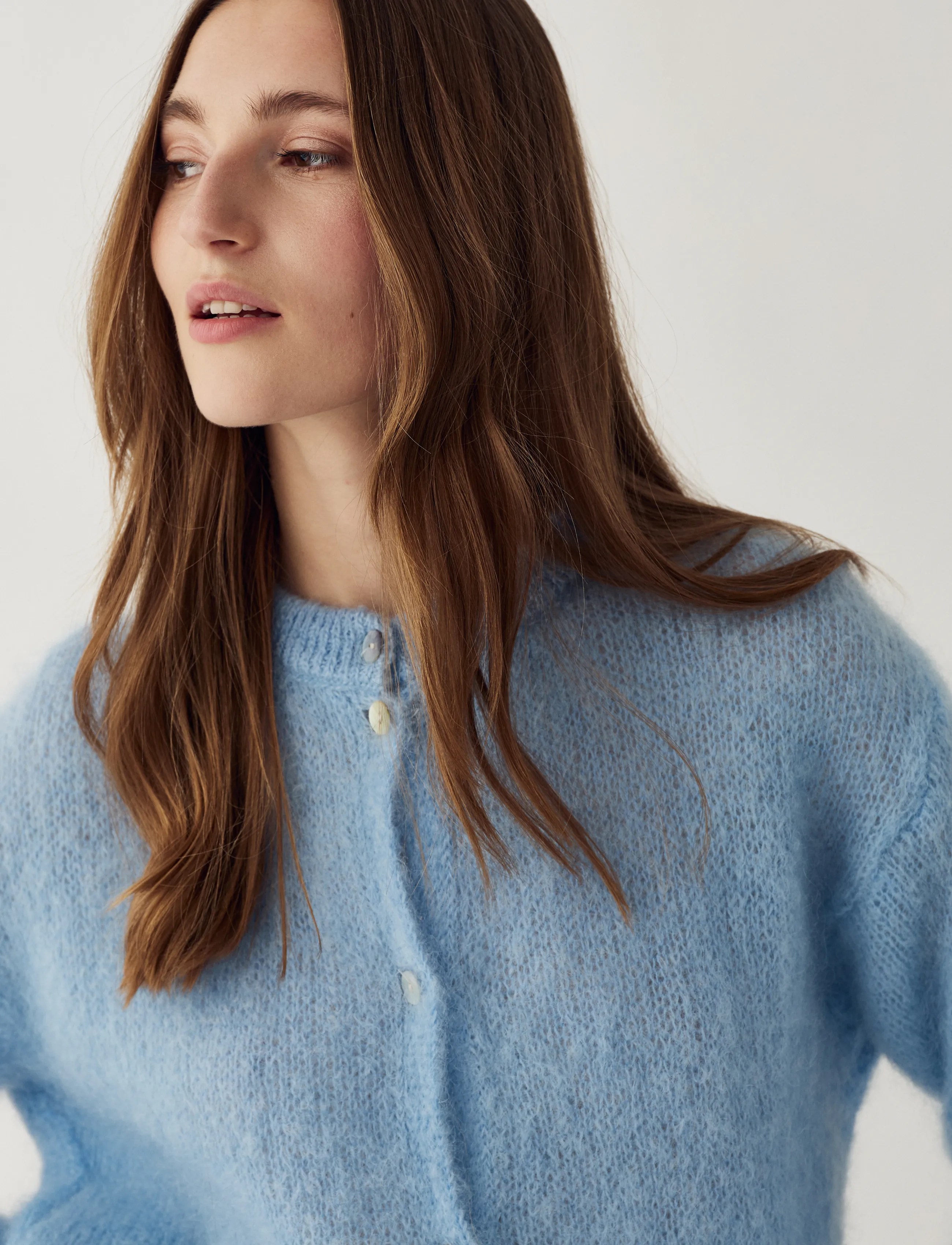 Noella - N-Kae Mohair Cardigan - cardigans - baby blue - 3