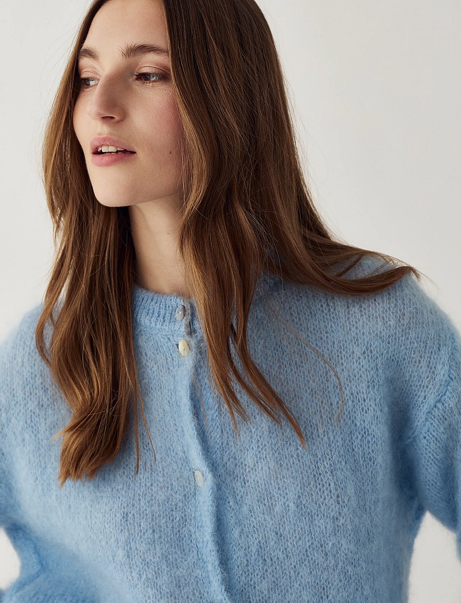 Noella - N-Kae Mohair Cardigan - cardigans - baby blue - 3