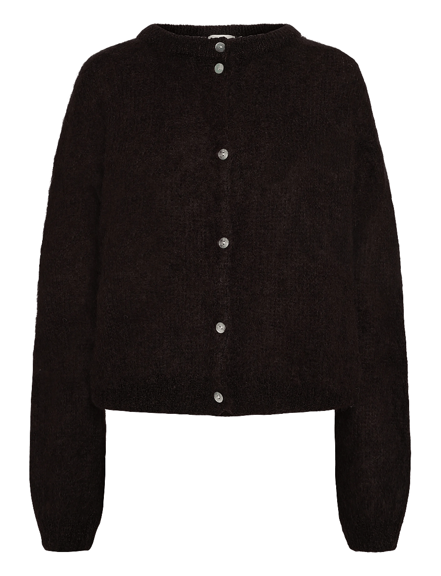 Noella - N-Kae Mohair Cardigan - kardiganid - dark brown chocolate - 1