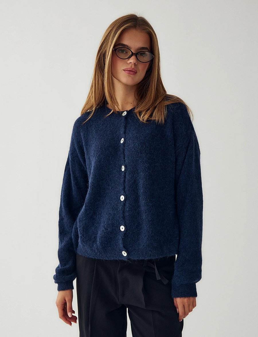 Noella - N-Kae Mohair Cardigan - kardiganid - navy - 0