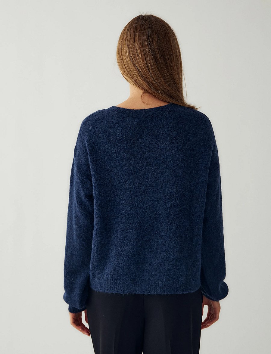 Noella - N-Kae Mohair Cardigan - kardiganid - navy - 3