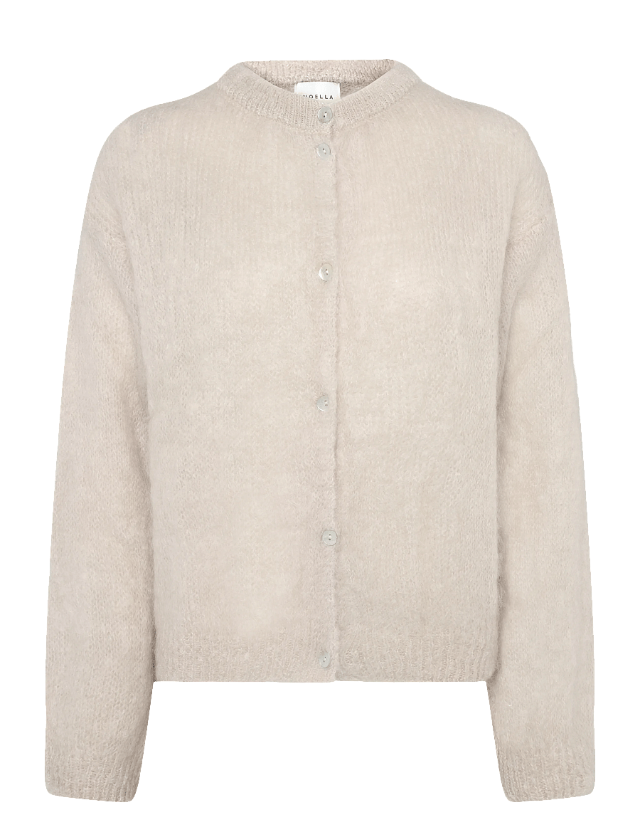 Noella - N-Kae Mohair Cardigan - koftor - oyster - 1