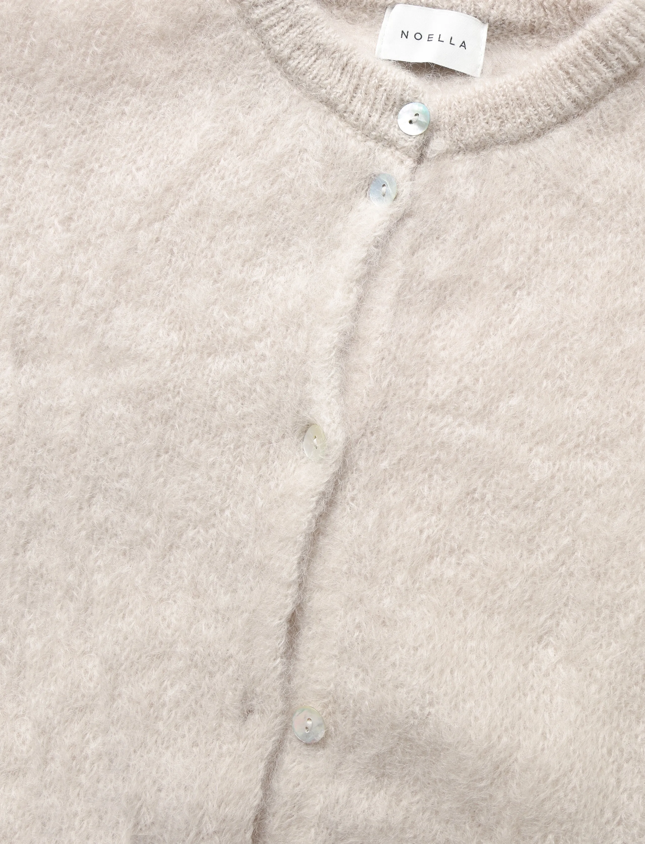 Noella - N-Kae Mohair Cardigan - koftor - oyster - 5
