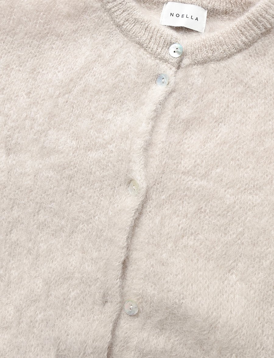 Noella - N-Kae Mohair Cardigan - koftor - oyster - 5