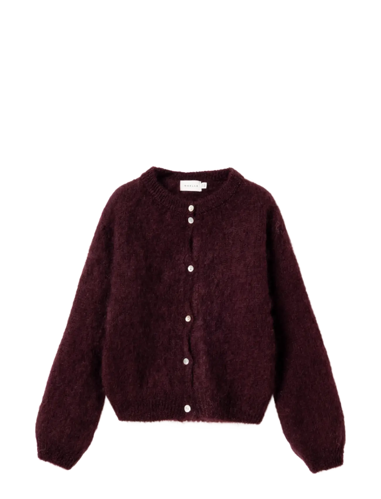 Noella N-Kae Mohair Cardigan - Transitional Layering - WINETASTING / burgundy