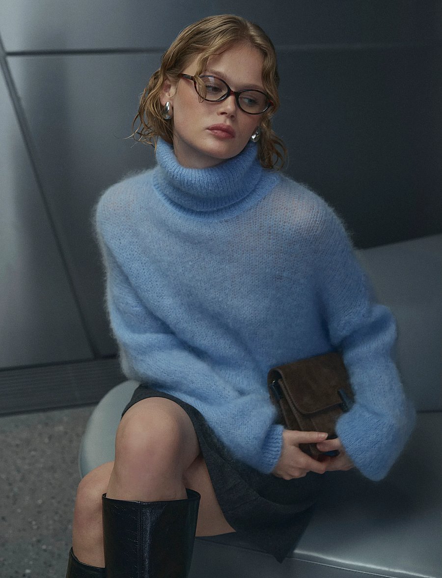 Noella - N-Marlena Knit - kõrge kaelusega kudumid - baby blue - 3