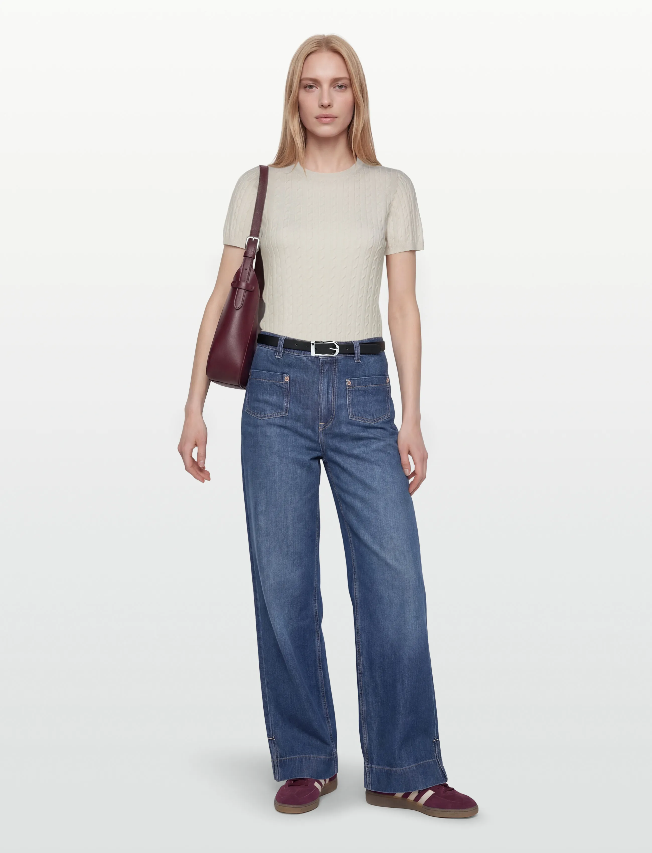 Noella N-Larette Knit - Adījumi - IVORY / white